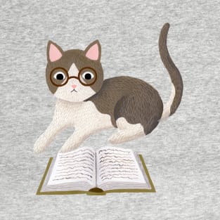 Reading Cat T-Shirt